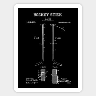 Hockey Stick Patent White Sticker